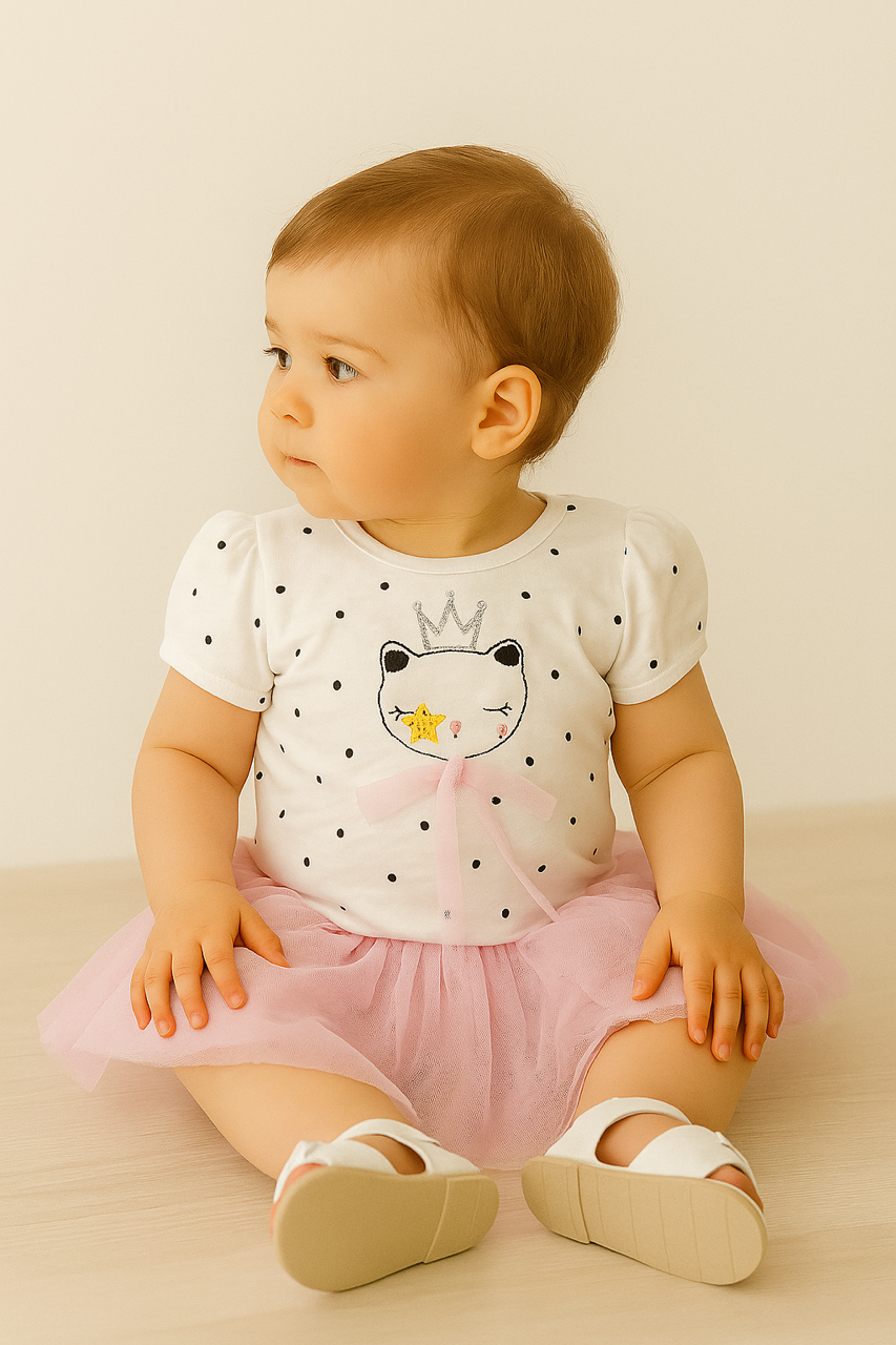 Kız Bebek Queen Cat Takım 2 Li Pembe
