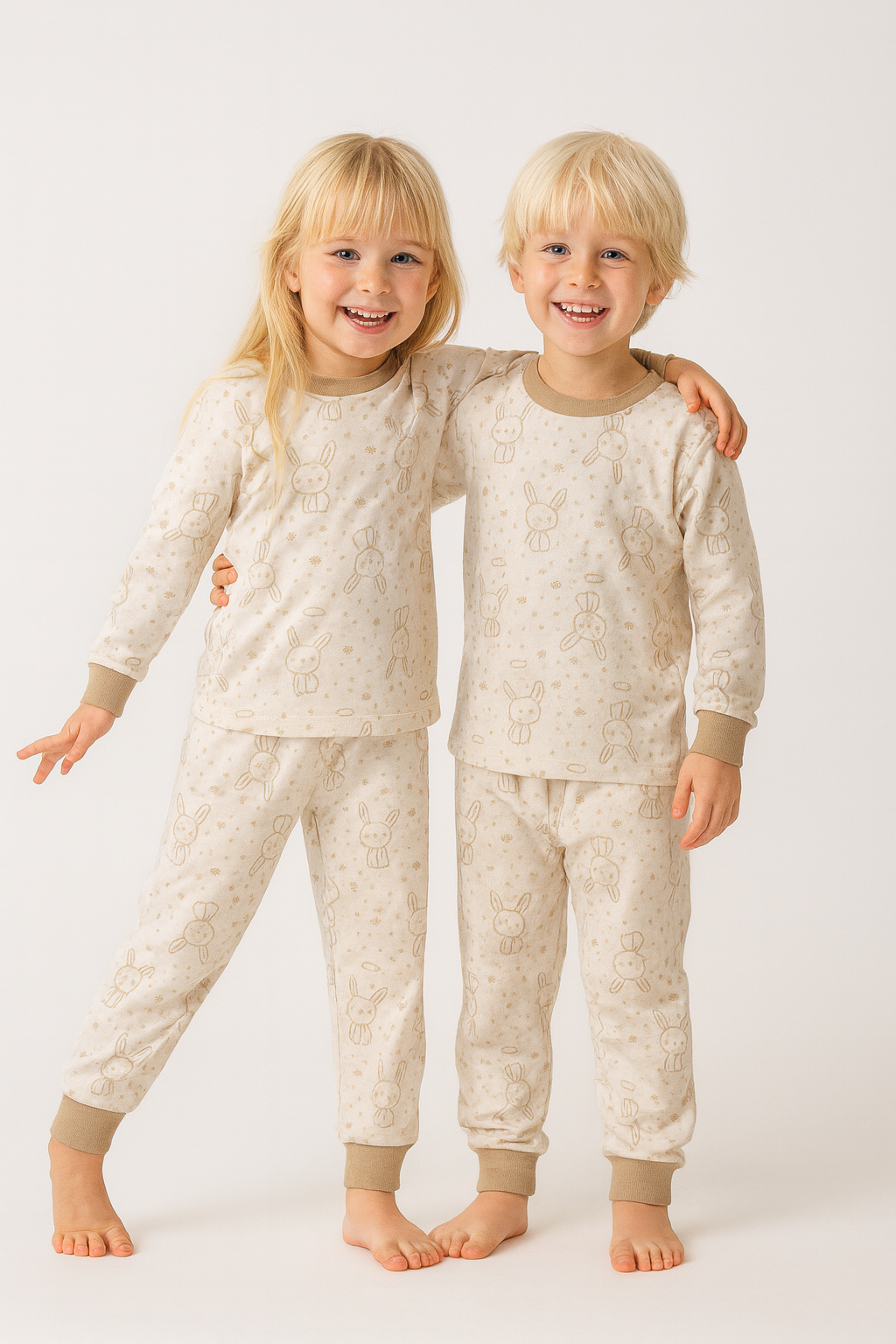 Kız Çocuk Pijama Takımı Beyaz