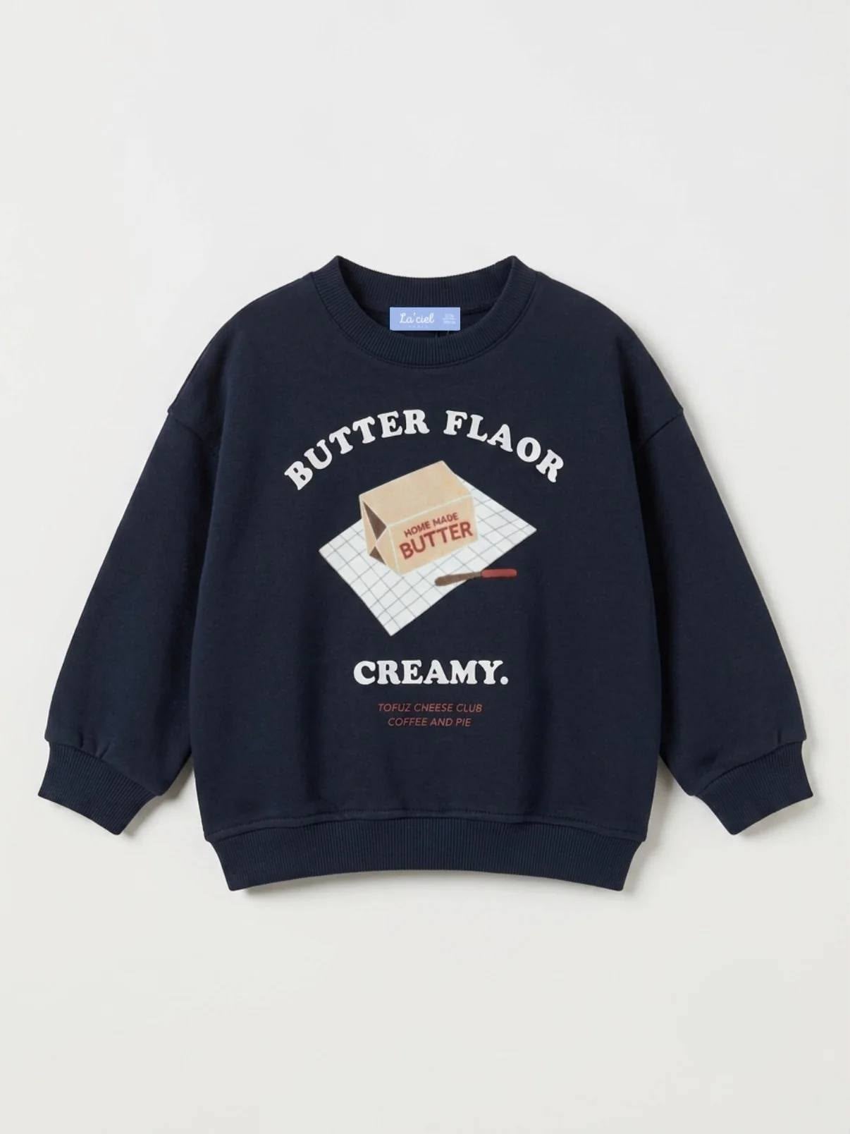 La Ciel Paris Erkek Çocuk Baskılı Sweatshirt Lacivert