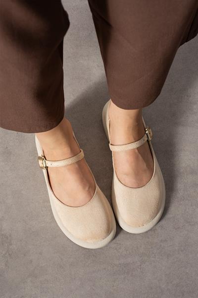 BETY Bej Süet Kadın Loafer