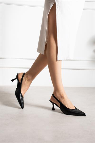 Cariso Siyah  Zarif Kadın Stiletto – Sivri Burun İnce Topuk