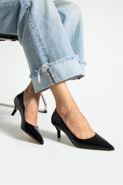 CLARA Siyah Suni Deri Kadın Topuklu