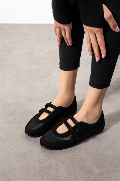 ELVİS Siyah Süet Kadın Babet