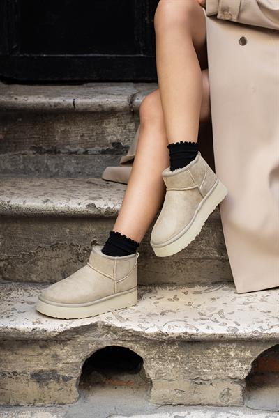 FAME Bej Süet Kadın Bot