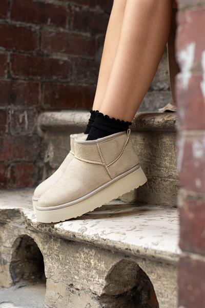 FAME Bej Süet Kadın Bot