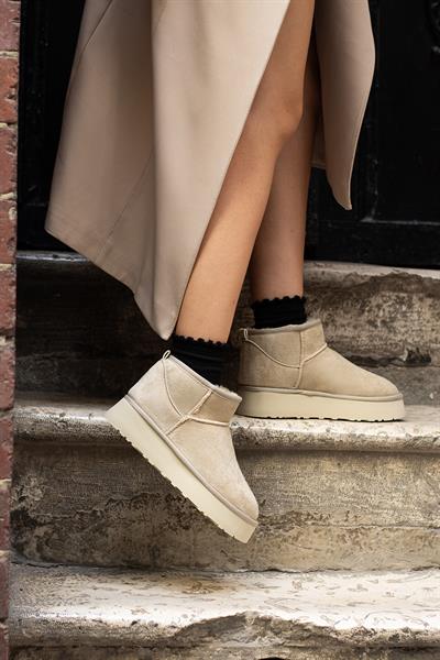 FAME Bej Süet Kadın Bot