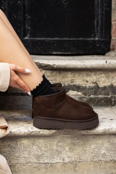 FAME Kahverengi Süet Kadın Bot