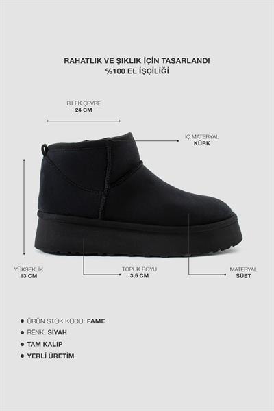 FAME Siyah Süet Kadın Bot