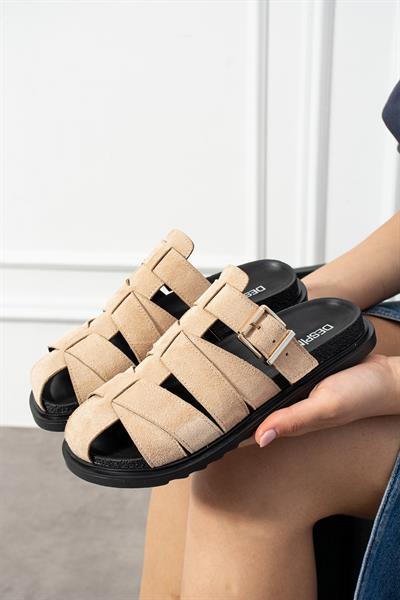 LARİA Vizon Süet Kadın Terlik