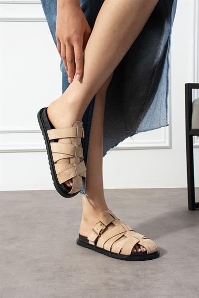 LARİA Vizon Süet Kadın Terlik