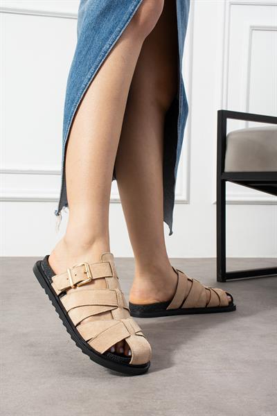 LARİA Vizon Süet Kadın Terlik