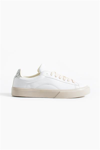 LENA Beyaz-Gümüş Suni Deri Kadın Sneakers