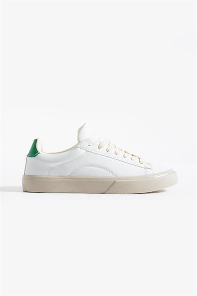 LENA Beyaz-Haki Suni Deri Kadın Sneakers