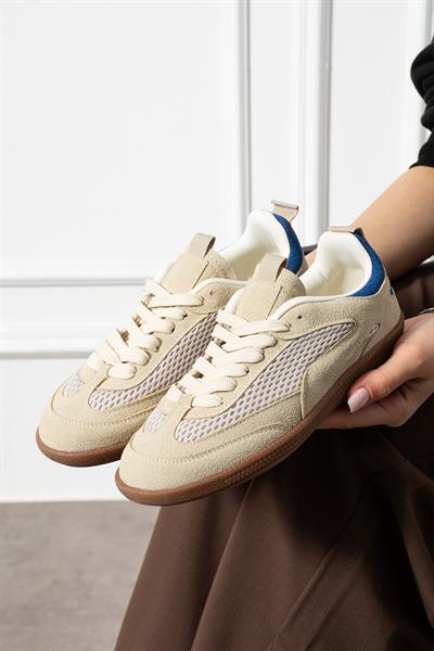 LUNERA Bej Süet Kadın Sneakers