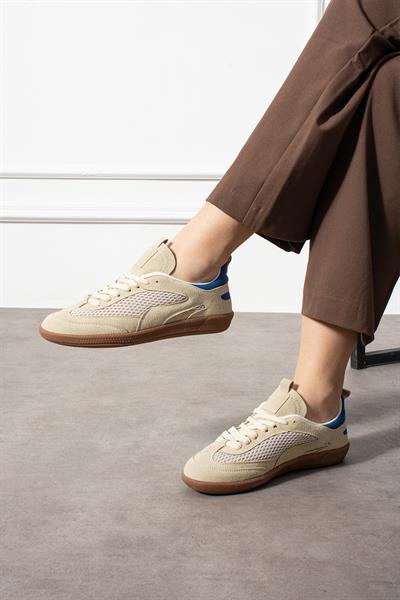LUNERA Bej Süet Kadın Sneakers
