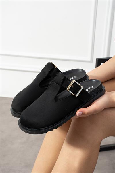 MASSİV Siyah Süet Kadın Terlik