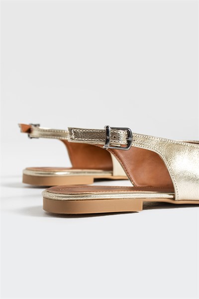 Mia Gold Suni Deri Kadın Babet