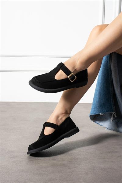 OLİVİA Siyah Süet Kadın Loafer