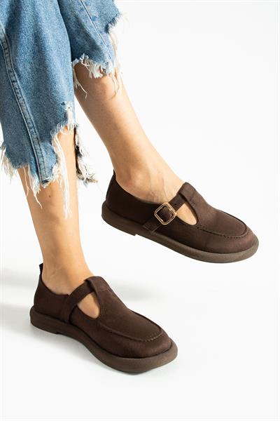 OLİVİA Kahverengi Süet Kadın Loafer