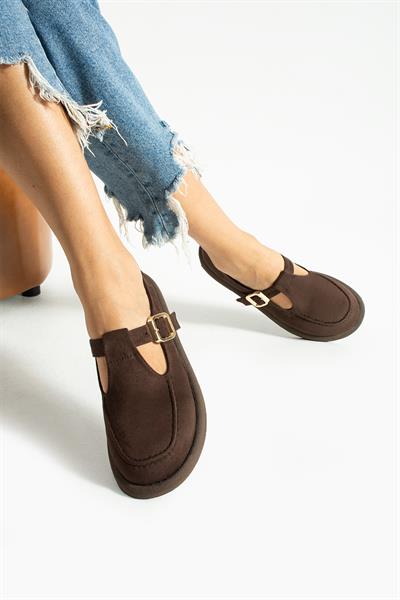 OLİVİA Kahverengi Süet Kadın Loafer