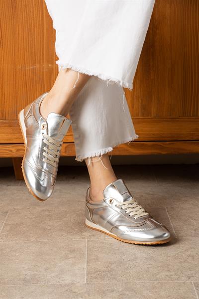 ROSE Gümüş Suni Deri Kadın Sneakers