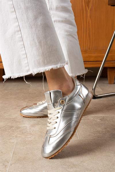 ROSE Gümüş Suni Deri Kadın Sneakers