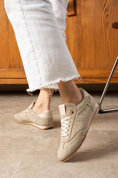 ROSE Vizon-Bej Süet Kadın Sneakers