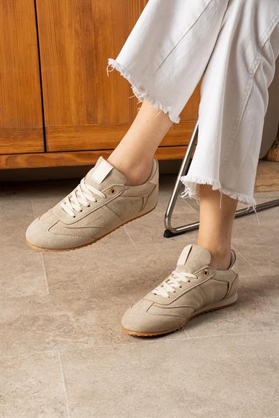 ROSE Vizon-Bej Süet Kadın Sneakers