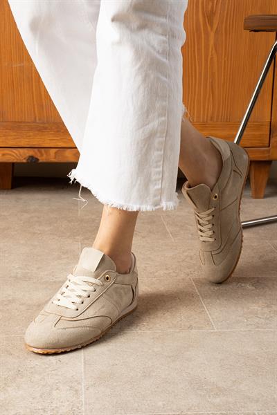 ROSE Vizon-Bej Süet Kadın Sneakers
