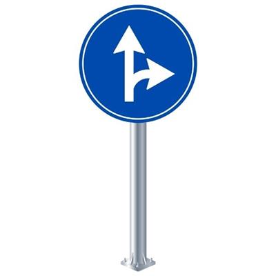 İleri ve Sağa Mecburi Yön Levhası TT-35d