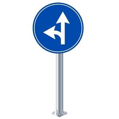 İleri ve Sola Mecburi Yön Levhası TT-35e