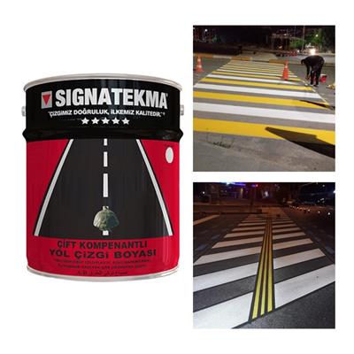 Beyaz Çift Komponentli Yol Çizgi Boyası 25 kg