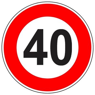 Azami Hız Sınırlaması 40 km Levhası TT-29