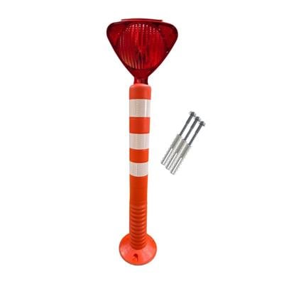 Kırmızı Üçgen Solar Flaşörlü 75 cm Delinatör Seti