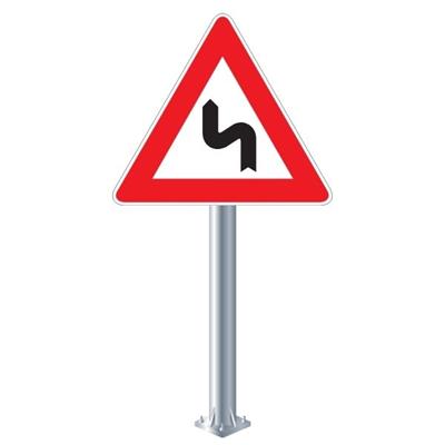 Sola Devamlı Tehlikeli Viraj Levhası T-2B