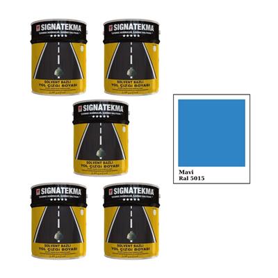 Mavi Yol Çizgi Boyası 25 Kg x 5li Set – Alkid Esaslı RAL 5015