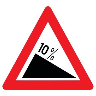 Tehlikeli Eğim İniş Trafik Levhası T-3A