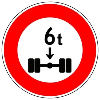 Dingil Başına 6 Tondan Fazla Yük Düşen Taşıt Giremez Levhası TT-23
