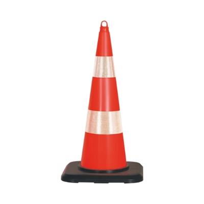 90 cm Ağırlıklı PVC Trafik Konisi Çift Reflektifli