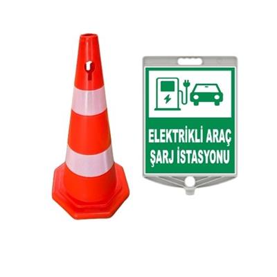 Elektrikli Araç Şarj Yeri Levhalı Duba