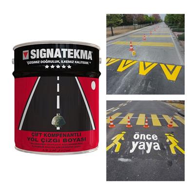 Sarı Çift Komponentli Yol Çizgi Boyası 25 kg