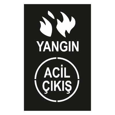 Acil Çıkış ve Yangın Figürlü Boyama Şablonu