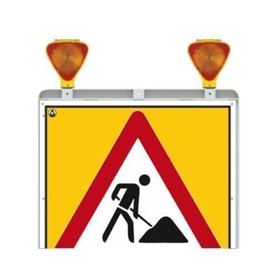 Soldan Daralan Yol Katlanır Uyarı Levhalı Bariyer