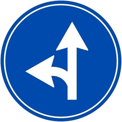 İleri ve Sola Mecburi Yön Levhası TT-35e