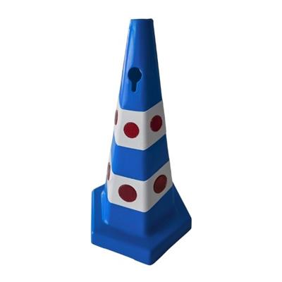 65 cm Mavi Ağırlıklı Reklam Konisi – Kedi Gözlü Reklam Dubası