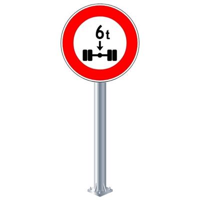 Dingil Başına 6 Tondan Fazla Yük Düşen Taşıt Giremez Levhası TT-23