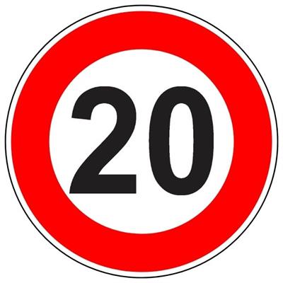 Azami Hız Sınırlaması 20 km Levhası TT-29