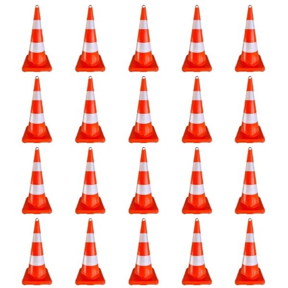 20 Adet 75 cm Ekonomik Trafik Koni SetiHT0039SET2020 Adet 75 cm Ekonomik Trafik Konisi Seti
