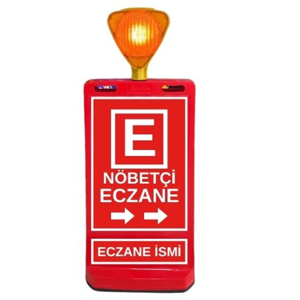 Solar Flaşör Lambalı Nöbetçi Eczane Tabelası, Çift Yön Baskı Eczane DubasıHT12429 DB A 11817 FL K ÇYFlaşör Lambalı Nöbetçi Eczane Tabelası Eczane Dubası Plastik Duba Çift Yön