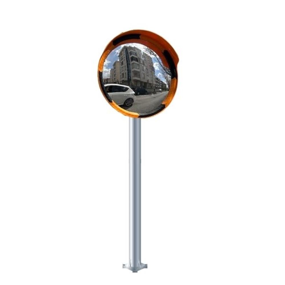 İki Adet 60 cm Güvenlik Aynası - 3 Metre DirekHT6060-6060-6400İkili 60 cm Güvenlik Aynası - 3 Metre Galvanizli Direk Set
